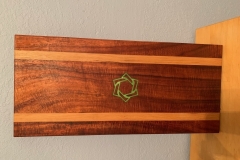 Claro walnut and oak serving board w/ epoxy inlay