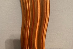 "Bacon board" - laminated strips of walnut, oak, mahogany and padauk
