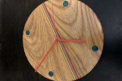 Clock with skate wood inlay